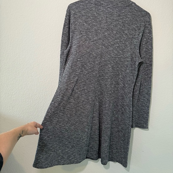 Madewell Cityblock Mockneck Ribbed Long Sleeve Grey Dress - Picture 8 of 9